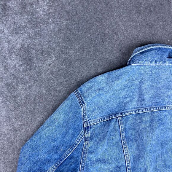 Madewell Jacket Womens Large Blue Denim Oversized Jean Trucker Y2K Button Up - Picture 10 of 13